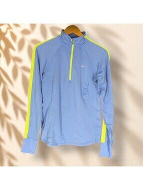 Nike Activewear Track Jacket Women S Small Blue Zipper Dri Fit Long Sleeve Run